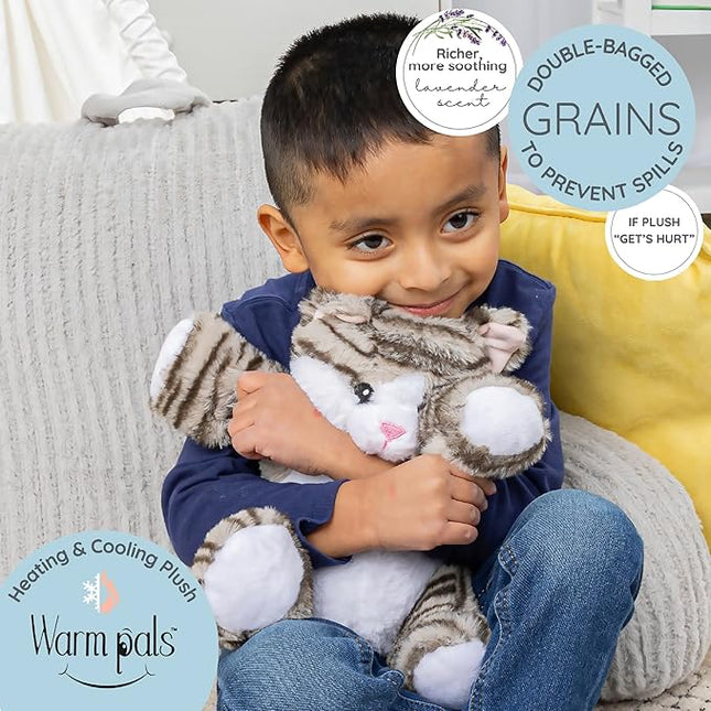 Kiki Kitten - Microwavable & Weighted Plush Stuffed Animal - Heated Plushie for Warmth - Cute, Soft, Cozy Toy for Adults & Children (Boys, Girls, & Toddlers) by Warm Pals