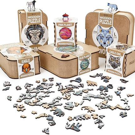 Eco-Wood-Art Wooden Puzzle - Eagle S | Majestic Bird Jigsaw Puzzle for Adults | 3D Eagle Decor | 120 Intricate Pieces | Eco-Friendly Home Decor Gift