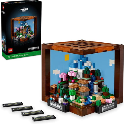 LEGO Minecraft The Crafting Table, Collectible Video Game Building Set with Minecraft Figures, Mobs and Biomes, 15 Year Anniversary Model, Build and Display Minecraft Gift for Adults, 21265