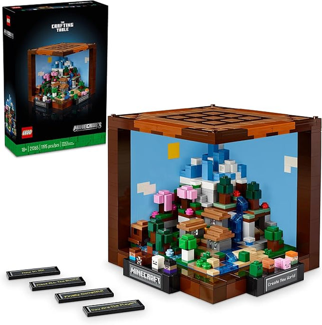 LEGO Minecraft The Crafting Table, Collectible Video Game Building Set with Minecraft Figures, Mobs and Biomes, 15 Year Anniversary Model, Build and Display Minecraft Gift for Adults, 21265