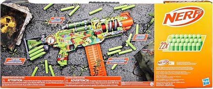Nerf Zombie Corrupter Dart Blaster, 22 Nerf Elite Darts, 18 Dart Clip, Dart Storage, Bolt Action, Outdoor Games, Ages 8+