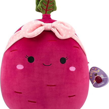 Squishmallows Original 14in Claudia The Purple Beet with Pink Headband – Official Jazwares Plush (Large)