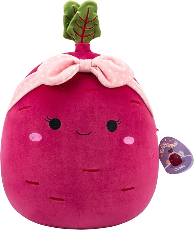 Squishmallows Original 14in Claudia The Purple Beet with Pink Headband – Official Jazwares Plush (Large)