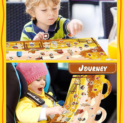 Benresive Reusable Sticker Books for Kids 2-4, Sticker Books for Toddlers 1-3 2-4, Toddler Travel Toys Activities Crafts Gifts - Thanksgiving