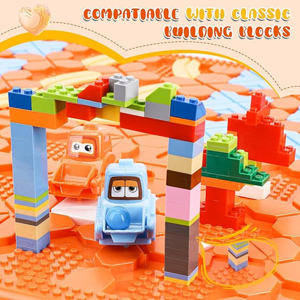 STEM Logic Road Builder Toys: Board Games Toys for 5 Year Old Kids Montessori Brain Teaser Puzzles Educational Learning Activities Toy for Kid Ages 3 4 6-8 12 Boys Girls Gifts (Orange, 50PCS)