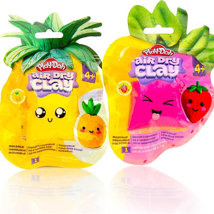 Play-Doh Scented Air Dry Clay, 2-Pack Summer Bundle, 1 Pink Strawberry, 1 Yellow Pineapple, Arts and Crafts, Craft Supplies, Modeling Clay for Kids, Toddler Party Favors, Goodie Bag Stuffers