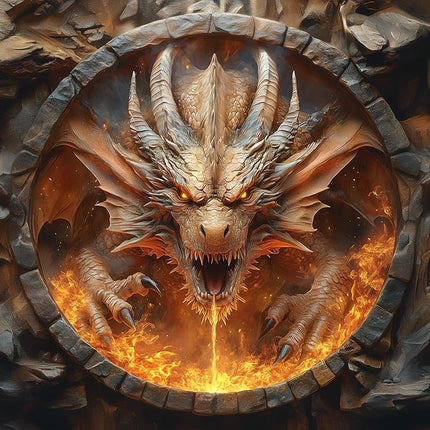 Bgraamiens 1000 Piece Jigsaw Puzzle - Dracarys Fantasy Dragon Art for Adults - Challenging Fire-Breathing Creature Puzzle for Game Room Wall Decor & Gifts