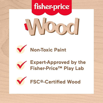 Fisher-Price Wood Pretend Play Toy Tiny Garden Caddy, 12-Piece Set with Wooden Tools & Plants for Preschool Kids Ages 3+ Years (Amazon Exclusive)