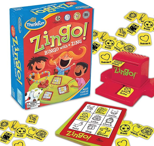 ThinkFun Zingo Bingo Award Winning Preschool Game for Pre-Readers and Early Readers Age 4 and Up - One of the Most Popular Board Games for Boys and Girls and their Parents (97700)