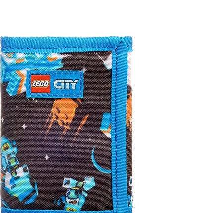 LEGO Trifold Wallet, Kids Unisex Wallet for Boys and Girls, with Clear ID Window, Card and Cash Pockets and Secure Hook and Loop Closure, Space Corp