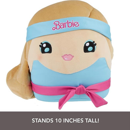 Barbie Cuuutopia Plush, 10-inch Soft Pillow Doll with Iconic ‘80s-Inspired Workout Look, Tactile Tie Belt & Long Ponytail, Collectible Toy