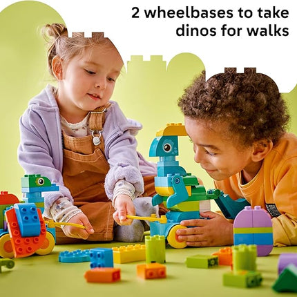 LEGO DUPLO Town 3 in 1 Dinosaurs on Wheels Learning Toy for Toddler Boys & Girls, Ages 3+ - Building & Education Play Set Teaches Problem-Solving Skills Through Play - Preschool Gift Idea - 10451