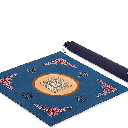 Yellow Mountain Imports Table Cover for Mahjong, Poker, Card Games, Board Games, Tile Game, and Dominoes - 31.1 Inches - Roll-up Gaming Mat with Carrying Bag