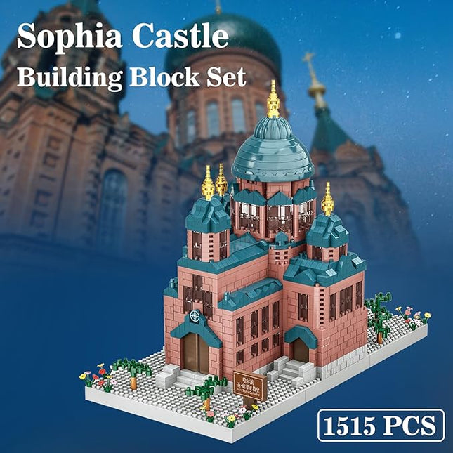 Building Block Set, Architecture Saint Sophia Cathedral Model Micro Mini Building Blocks 1515 PCS Collection Model Kit