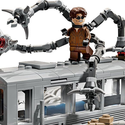 LEGO Marvel Spider-Man vs. Doc Ock Subway Train Scene - Action Figures Kids Toy - Spider-Man Building Toy for Boys & Girls, Ages 9+ - Marvel Collectible with 4 Minifigures - Birthday Gift Idea- 76321