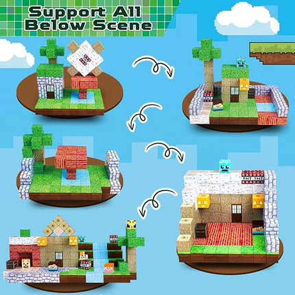 Magnetic Blocks - 150 PCS Build Magnetic Windmill Falls Homes - Magnetics Toys for Montessori Toddler Christmas Birthday Gifts - STEM Sensory Toys for 3 4 5 6 7 8 9 10 Year Old Boys & Girls