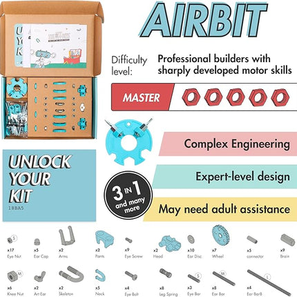 The Off Bits AirBit – Build Your Own Airplane! STEM Building Kit for Creative Kids 8-12 & Curious Adults, Fun Educational Gift for Boys & Girls