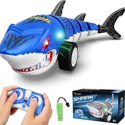 Remote Control Shark Car Toys for Kids,2.4GHz RC Cars Simulation Shark with Cool Light, 360° Stunt Drift & Most Terrains,Outdoor Toys for Birthday for 6,7,8,9,10-12 Boys Girls
