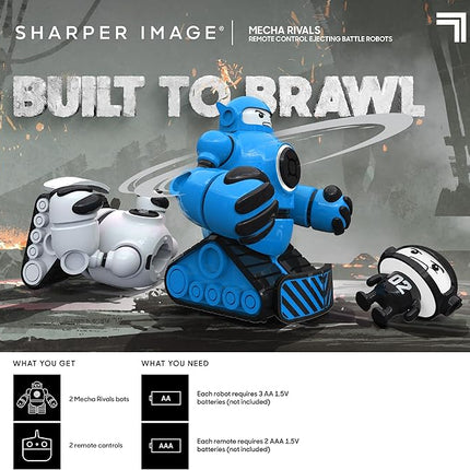 Sharper Image Mecha Rivals Remote Control Battle Robots, Two-Player Wireless Fighting Robots Game Set with Lights & Sounds, Solo & Versus Modes, Ejector Seats, Toys for 6+ Year Old Boys & Girls