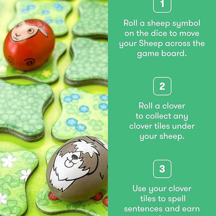 SimplyFun Clover Leap - Educational Vocabulary Game - Sentence Building for Kids, Develop Sentence Structure & Vocabulary Skills, Fun Learning Game for Families - 2-4 Players, Ages 5 & Up