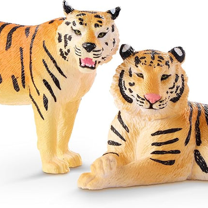 Terra by Battat – 4 Pieces Tiger Family – Realistic Plastic Safari Animals for Kids – Educational Animal Figures – Jungle & Zoo Toy Animals – Imaginative Play – 3+ Years