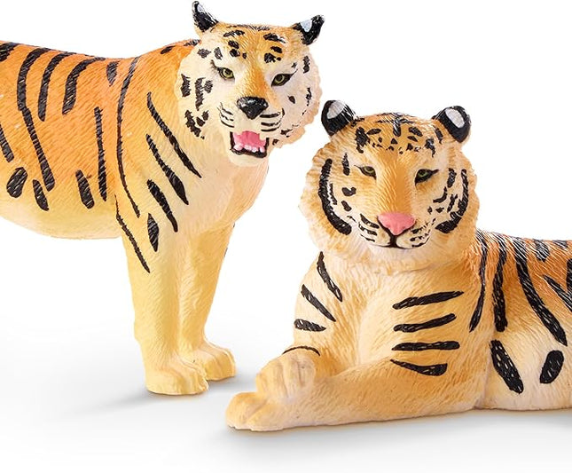 Terra by Battat – 4 Pieces Tiger Family – Realistic Plastic Safari Animals for Kids – Educational Animal Figures – Jungle & Zoo Toy Animals – Imaginative Play – 3+ Years