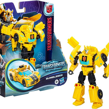 Transformers EarthSpark Warrior Class Bumblebee 5-Inch Robot Action Figure, Converts in 19 Steps, Interactive Toys for Boys and Girls Ages 6 and Up