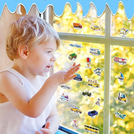 Benresive Reusable Sticker Book for Toddlers 2-4 Years, Fun Travel Stickers for Kids, Waterproof Sticker Books for Toddlers 1-3, Crafts Activities for Todddlers 1-3 2-4 3-5 - Vehicle