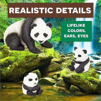 Terra by Battat – 4 Pieces Giant Panda Family – Realistic Plastic Animal Figures – Zoo Animal Toys – Educational Figures for Kids – Inspires Imaginative Play – Perfect for Toddlers – 3+ Years