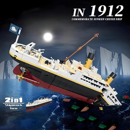Titanic Model Kit -2022 Pieces Large Titanic Ship Building Blocks Set, STEM Educational 3D Puzzle Toys Gifts for Kids and Adults, Ideal Collectible Display Architecture for Home& Office Decor
