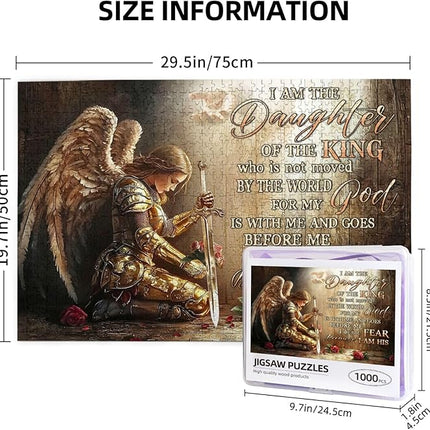 Christian Jigsaw Puzzles 1000 Pieces for Adults, Warrior Woman with Bible Verses, Inspirational Religious Wooden Puzzle, Faith-Based Gift