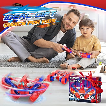 Remote Control Car Toys: Double Sided RC Cars Outdoor Toy for 4 5 6 7 8 9 10 Year Old Boys Girls Ages 5-7 Christmas Birthday Gifts Stocking Stuffers for Grandkids Rechargeable Upright Stunt Car