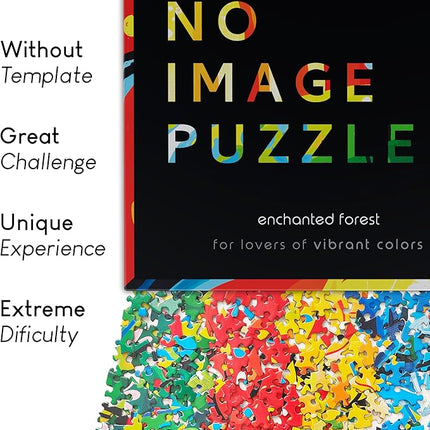 No Image Puzzle 1000 Irregular Pieces Extreme Difficult Jigsaw Challenge Adults Hardest Puzzle No Guide Ultimate Brain Teaser Hard Level Enchanted Forest Mystery Unique Gift