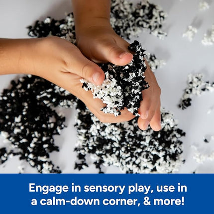 Educational Insights Pluffle® Black & White 2-Pack - Sensory Bin Foam Set, No Mess Alternative to Sand Toys & Slime for Toddlers, Fun Sensory Table Filler for Home or Classroom, Gift for Kids Ages 3+