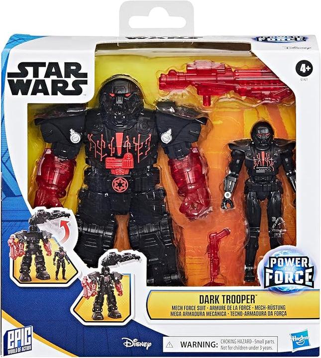 STAR WARS Epic World of Action Dark Trooper Mech Force Suit, 6.5-Inch Mech Suit & 4-Inch Action Figure, Toys for Boys & Girls Ages 4+