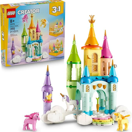 LEGO Creator 3 in 1 Unicorn Castle Building Toy for Kids - Unicorn Toy Trio for Girls & Boys, Ages 8+ - Build 3 Pretend Play Toys with 1 Set of Building Blocks - Gift Idea for Birthdays - 31175