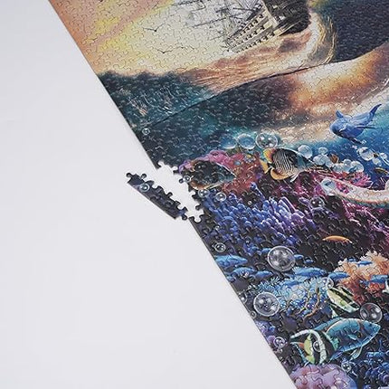 Premium 1000 Piece Jigsaw Puzzle for Adults -27x20 Unique Marine Artwork Pirate shipoctopus Puzzle - Unique Brain Teaser, Difficult and Challenge Large Puzzle Game Toys Gift…