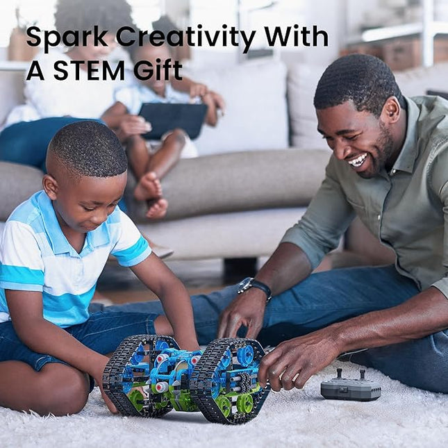 Sillbird Robot Car Building Kit with Remote Control STEM Gifts for Boys Ages 8-14, Technic Coding Stunt Racer Toys for Kids Birthday, Buildable 5in1 Models with 662 Pieces