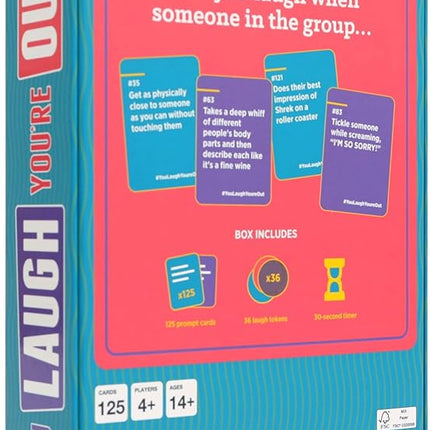 You Laugh You're Out A Party Game with Hilarious Charades Family Card Games for Adults & Kids, Halloween, 125 Prompt Cards Fun Card Games for Family Game Nights, Gatherings, & Parties Ages 14+