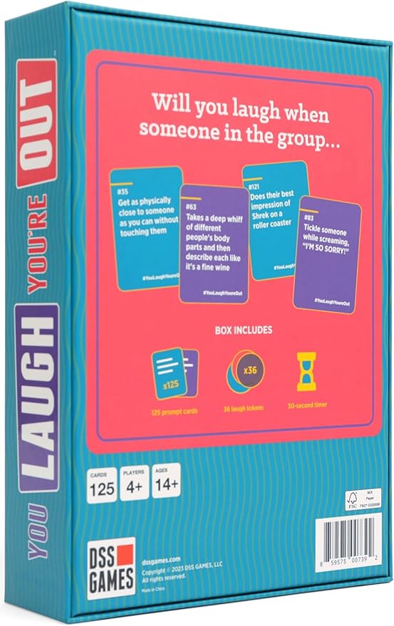 You Laugh You're Out A Party Game with Hilarious Charades Family Card Games for Adults & Kids, Halloween, 125 Prompt Cards Fun Card Games for Family Game Nights, Gatherings, & Parties Ages 14+