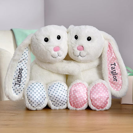 Let's Make Memories Personalized Hugging Plush Bunnies - Easter Bunny - Bunny Stuffed Animal - for Couples - for Him - for Her