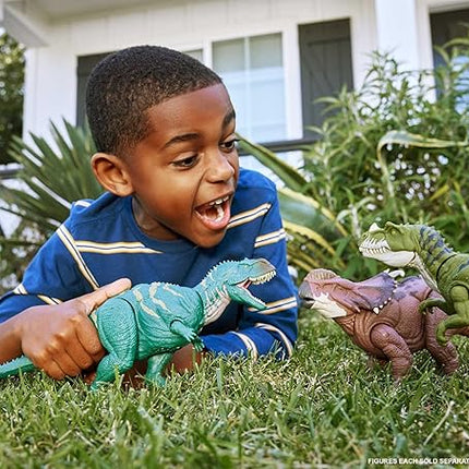 Mattel Jurassic World Wild Roar Dinosaur Action Figure, Pachyrhinosaurus with Continuing Head Strike & Sound, Posable Toy with Digital Play