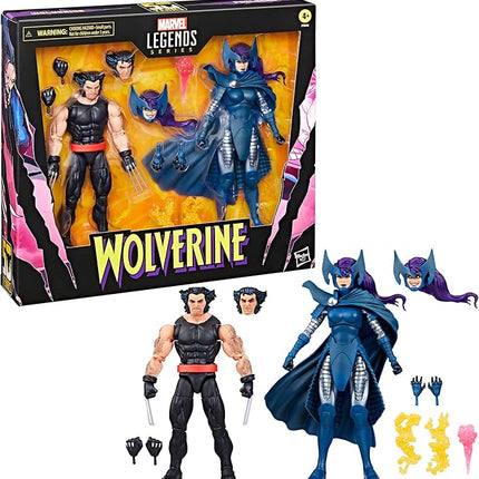 Marvel Legends Series Wolverine and Psylocke, 50th Anniversary Comics Collectible 6-Inch Action Figure 2-Pack