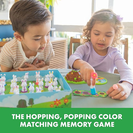 Educational Insights Pop Pop Bunny Hop - Memory & Color Matching Game for 2-4 Players, Preschool Learning Game, Gift for Ages 3+