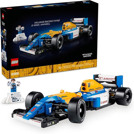 LEGO Icons Williams Racing FW14B & Nigel Mansell F1 Model Car Kit - Building Set for Adults, Ages 18+ - F1 DIY Craft for Display - Gift for Birthdays - 10353