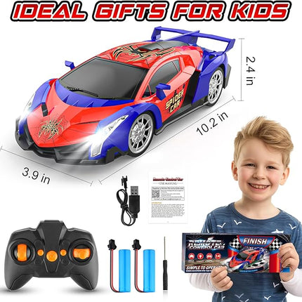 Growsland Remote Control Car, 2.4Ghz Rc Cars for Boys 4-7 8-12, Electric Kids Toys for Kids with Cool LED Lights, Rechargeable Hobby Race Cars Toys for Boys Girls Ages 4-6 5-7 6-8 8-12 Birthday Gift