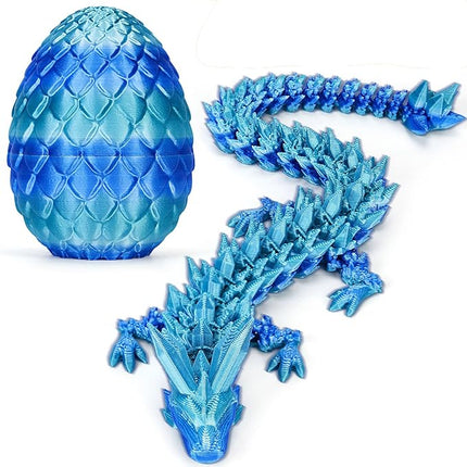 12 Inch 3D Printed Dragon - Mystery Surprise Egg with Flexible Articulated Dragon Inside, Cool Dragons Toys for Boys Kids Age 5-7