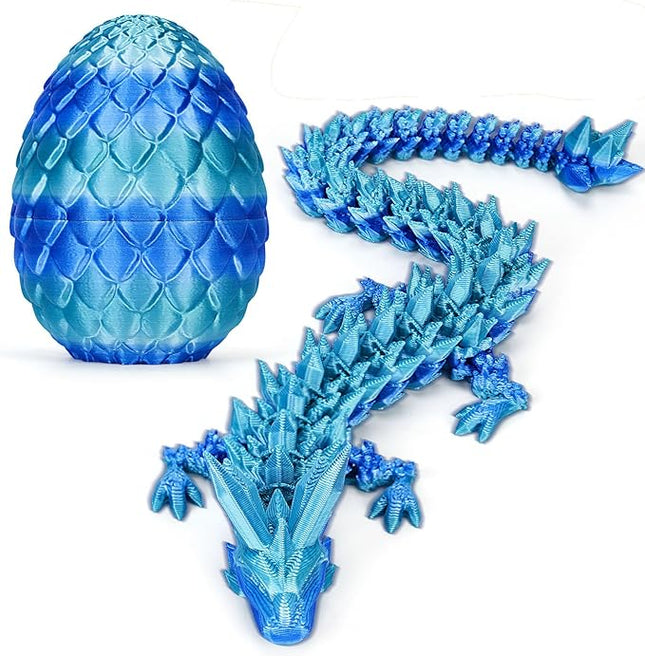 12 Inch 3D Printed Dragon - Mystery Surprise Egg with Flexible Articulated Dragon Inside, Cool Dragons Toys for Boys Kids Age 5-7