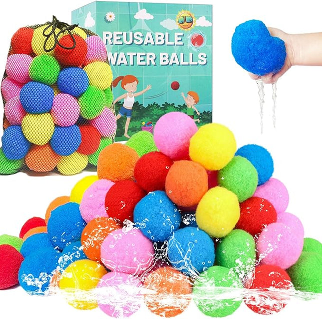 90 Pcs Reusable Water Balls, Reusable Water Balloons for Outdoor Toys and Games, Water Toys for Kids and Adults Boys and Girls - Summer Toys Ball for Pool and Backyard Fun