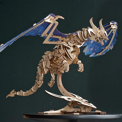 UGEARS 3D Wooden Puzzles for Adults - Windstorm Dragon 3D Puzzle - Mechanical Model Kits for Adults to Build - DIY Building Set Gifts for Fathers Day - 320 Pcs